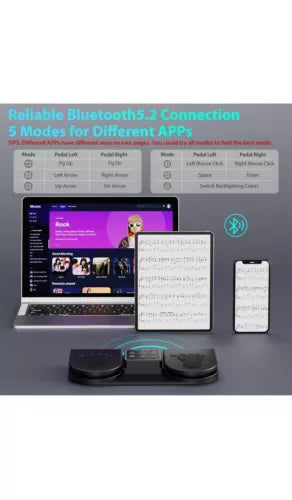 Doohoeek Bluetooth Page Turning Pedal, Wireless Page Turner Pedal Rechargeable S