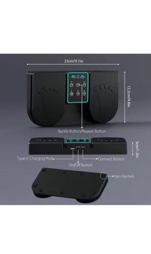 Doohoeek Bluetooth Page Turning Pedal, Wireless Page Turner Pedal Rechargeable S