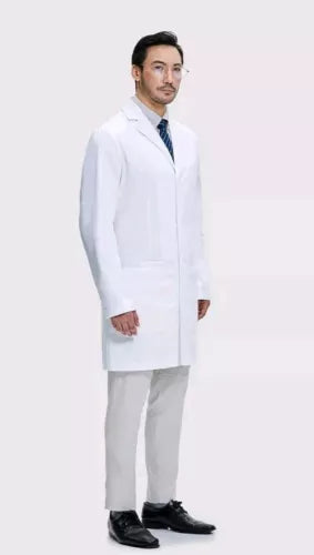 Dr. James Lab Coat for Men Tailored Fit Smartphone Tablet Pockets Size S Small