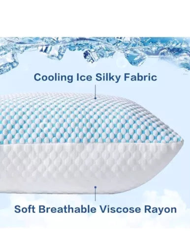 EASELAND Firm Pillow Shredded Memory Foam(Adjustable Loft), Cooling Breathable f