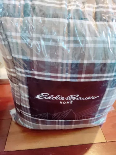 Eddie Bauer Comforter & Sham Sets (Rugged Plaid-Beige Brown) Full/Queen