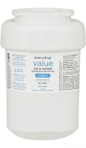 Everydrop Refrigerator Value Replacement Water Filter for GE MWF