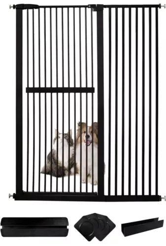 Extra Tall Pet Gate 61.02" High Pressure Mounted 46.65"-50.78" Extra Wide (9 ...