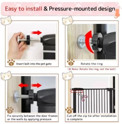 Extra Tall Pet Gate 61.02" High Pressure Mounted 46.65"-50.78" Extra Wide (9 ...