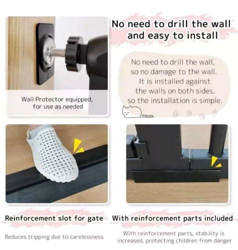 Extra Tall Pet Gate 61.02" High Pressure Mounted 46.65"-50.78" Extra Wide (9 ...