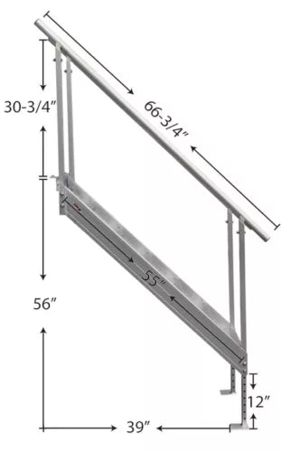 Extreme Max 3005.3846 Universal Mount Dock Stairs with Railing 6 Step 500 Pound