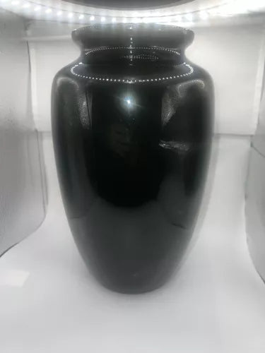 Fish And Cabin Printed Urn Vase Missing Lid Still Nice Art Vase