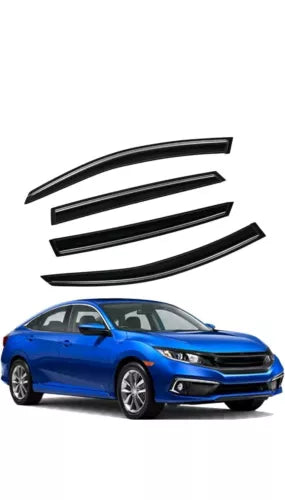 Fits 2016-2021 Honda Civic Sedan Tape-on Window Vent Visor Rain Guards Deflector
