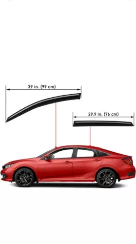 Fits 2016-2021 Honda Civic Sedan Tape-on Window Vent Visor Rain Guards Deflector