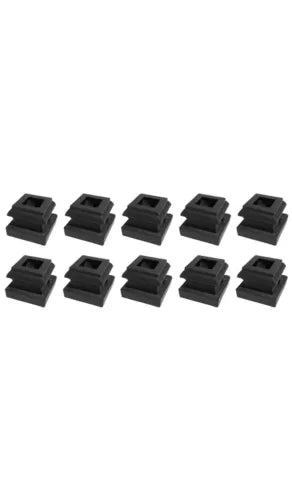 Flat Shoes with Hex Screw For 1/2" Square Balusters - Satin Black 10pcs - DH-30