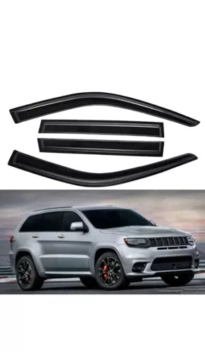 For 2011-2021 Jeep Grand Cherokee Tape-on Window Vent Visor Sun Rain Wind Guard