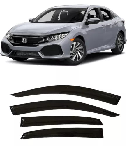 For 2017-2021 Honda Civic Hatchback JDM Mugen Style Window Visors Rain Guards