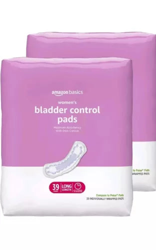 Lot Of 2 Amazon Basics Womens Bladder Control And Postpartum Pads 39 Each Pack