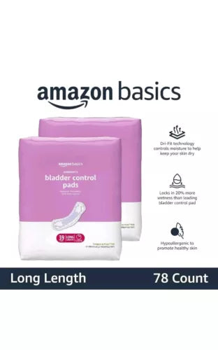 Lot Of 2 Amazon Basics Womens Bladder Control And Postpartum Pads 39 Each Pack