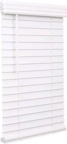 Lotus & Windoware Cordless 2 Inch Faux Wood Blinds, Bright White  18 X 60