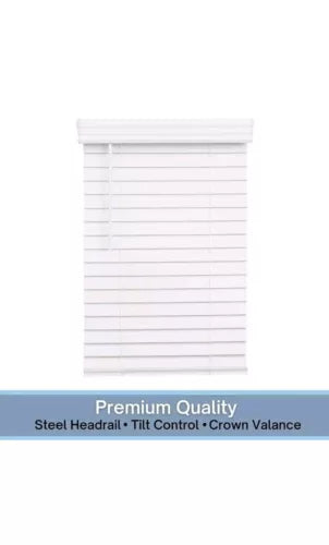Lotus & Windoware Cordless 2 Inch Faux Wood Blinds, Bright White  18 X 60