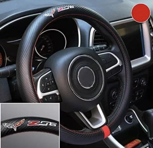 Luxury Chevy Camaro Z06 Car Steering Wheel Cover  Protector 15'' Fast Shipping