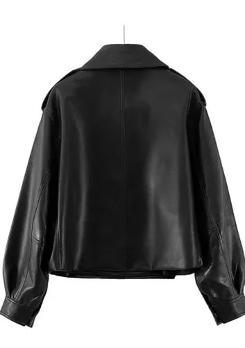 LY VAREY LIN Womens Faux Leather Motorcycle Jacket Medium