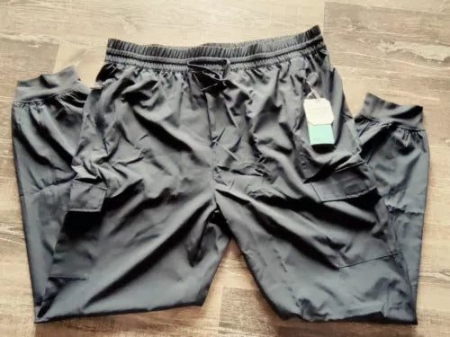 Men's Casual Joggers Cargo Combat Loose Active Sports Trousers XXL Gray