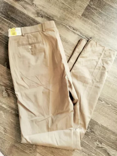 Men's Stretch Dress Pants Slim Fit Dress Pants Khaki Colored 46x40