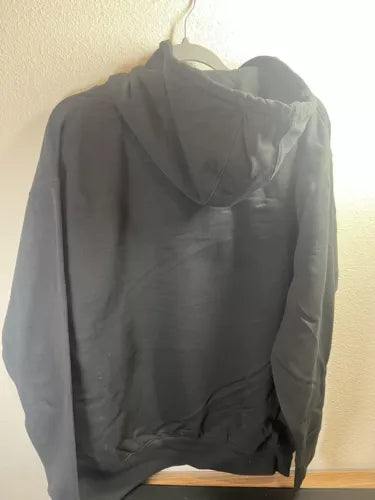 Mens Fleece Hoodie Black Sweatshirt Long Sleeve Pocket ARMY Fort Moore Custom LG