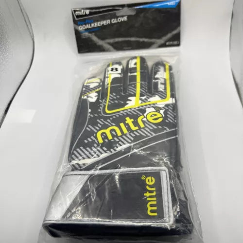 Mitre Pro Flex Goalkeeper Glove Adult Size 8 Goalkeeper Gloves Black/White/Neon