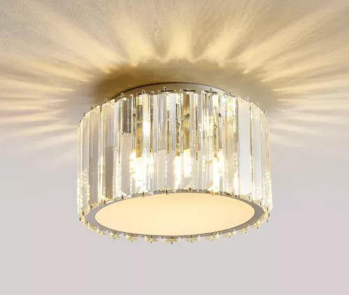 Modern Crystal Ceiling Light Fixture H 5.89'' x W 8.66' Mini Flush Mount Crystal