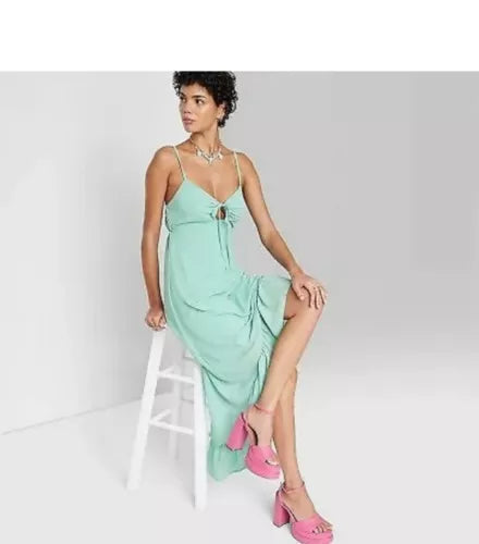 Women's High-Low Hem Chiffon Dress - Wild Fable Aqua Green S