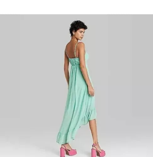Women's High-Low Hem Chiffon Dress - Wild Fable Aqua Green S