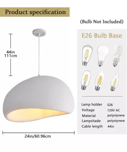 Modern Pendant Light Japanese Style Bedroom Living Room Dining Room 24 Inch Nest