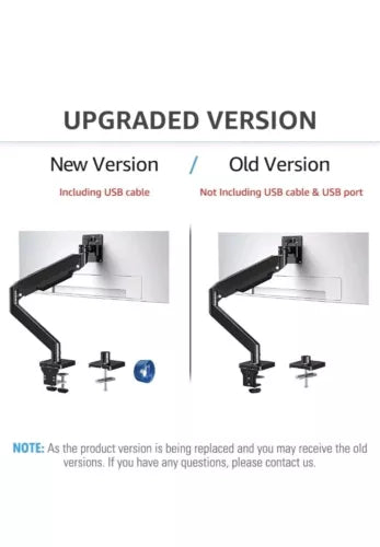 Monitor Desk Mount Fits 22-42'' Heavy Duty Widescreen, Gas Spring Single Monit
