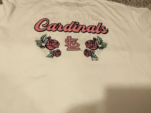 Women's White St. Louis Cardinals Plus Size Floral T-Shirt Majestic 2xl