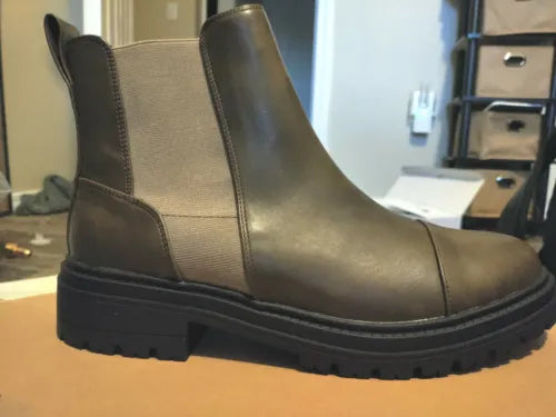 Womens Lug Sole Platform Ankle Boots Chunky Block Heel Elastic Non-Slip Combat