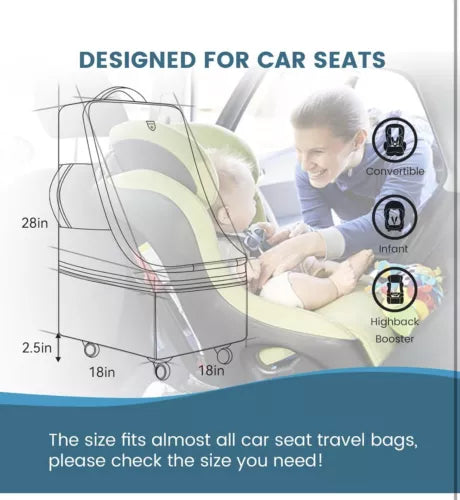 YOREPEK Padded Car Seat Travel Bag Backpack for Airplane Heavy Duty for Airport