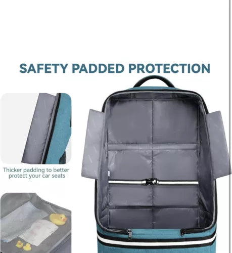 YOREPEK Padded Car Seat Travel Bag Backpack for Airplane Heavy Duty for Airport