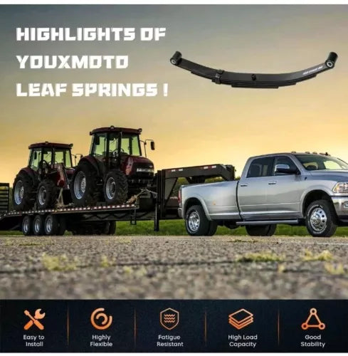 Youxmoto 3500lb Single Trailer Axle Suspension Kit Leaf Spring U-Bolt &...