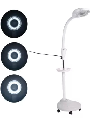 YUYTE Magnifying Floor Lamp,Height Adjustable 8X Magnifying Stand Lamp LED