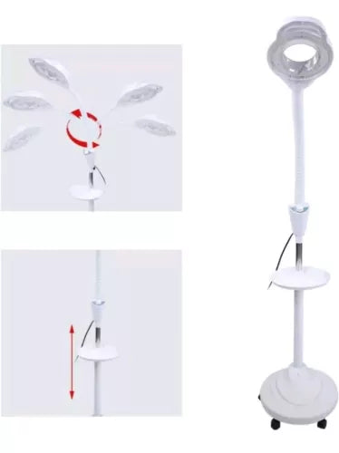 YUYTE Magnifying Floor Lamp,Height Adjustable 8X Magnifying Stand Lamp LED