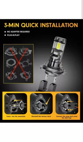 Ursprung H7 LED Light Bulbs 120W 26000LM 6500K Cool White Pair 800% Super Bright