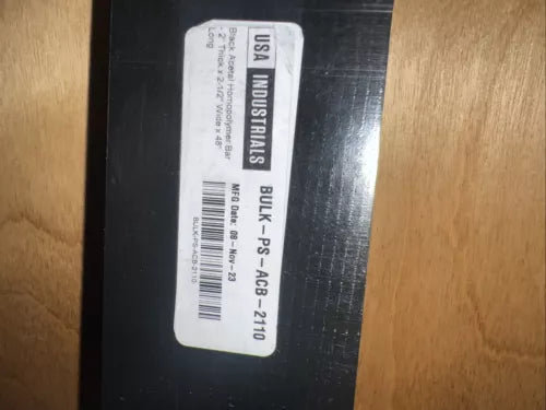USA Delrin Acetal Homopolymer Plastic Bar Black BULK-PS-ACB-2110 48” 2.5