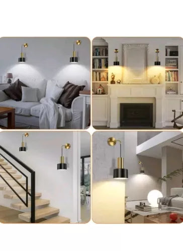 VerRon L2005 1Bk Black Battery Operated Wall Sconce Wireless Wall Lights NEW