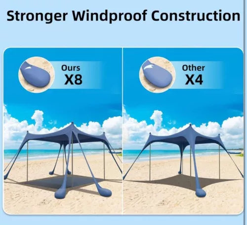Vibemo Pop Up Beach Tent Sun Shelter UPF50+,Ground Pegs and Stability Poles US