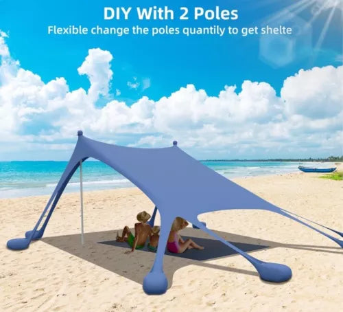 Vibemo Pop Up Beach Tent Sun Shelter UPF50+,Ground Pegs and Stability Poles US