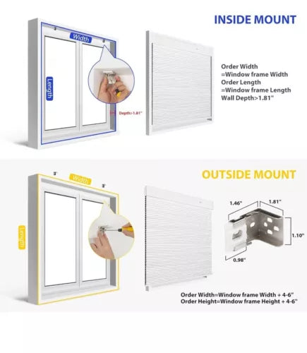 Motorized Roller Blind Window Remote Control Blackout Smart Roller Shade 34”x64”