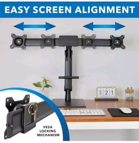 Mount-It! Freestanding Dual Monitor Stand 17" to 32", Height Adjustable, Tension