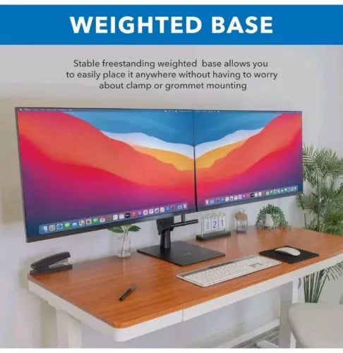 Mount-It! Freestanding Dual Monitor Stand 17" to 32", Height Adjustable, Tension