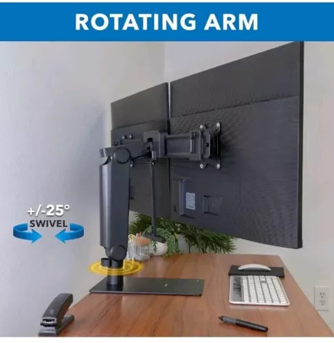 Mount-It! Freestanding Dual Monitor Stand 17" to 32", Height Adjustable, Tension