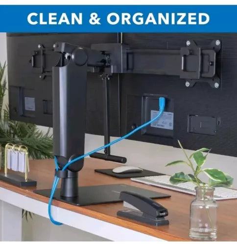 Mount-It! Freestanding Dual Monitor Stand 17" to 32", Height Adjustable, Tension
