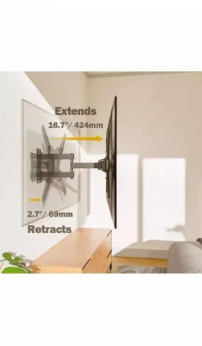 Mounting Dream UL Listed TV Wall Mount for Most 26-55 Inch TVs, Full Motion TV