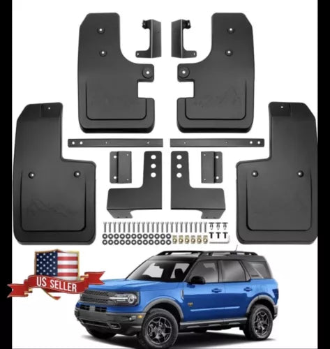 Mud Flaps Splash Guards Compatible with Ford Bronco 2/4-Door Accessories 2021-24
